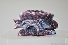 1960s+ FLYING FISH by L.G. Wright PURPLE SLAG GLASS Open Salt picture