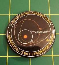 Rare, 1985 Rendezvous With A Heavenly Body, Halley's Comet Button, Comet Explora picture