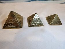 Vintage Solid Brass Pyramids from Egypt Nesting, Stackable - Set Of 2 picture