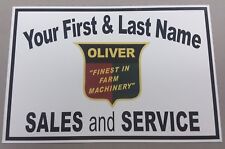 PERSONALIZED OLIVER (FINEST IN FARM MACHINERY) ALUMINUM NAME SIGN picture
