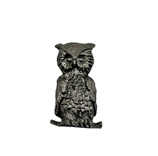 Vintage Mini Pewter Owl on Branch Figurine picture