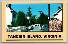 Postcard White Picket Fence Along Main St. Tangier Island  Virginia  B 27 picture