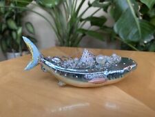 Robert Stanley Glass Jeweled Whale Christmas Ornament NWT 6” picture