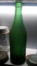 Vintage Emerald Green Bottle Whiskey, Liquor, Soda? Idk Has Amber Streaks Though picture