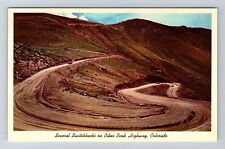 Pikes Peak CO-Colorado, Switchbacks on Highway, Antique Vintage Postcard picture