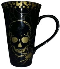 Coventry - Black & Gold - Fine China - Porcelain -Skull/Crossbones - Mug  - 18oz picture