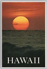 State View~Sunset Scene Over Ocean In Hawaii~Continental Postcard picture