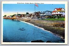 Waterfront, Middle Beach. Madison Connecticut Vintage Postcard picture