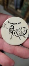 Rare Vintage 1972 anti-Richard Nixon Watergate Bug Ear Trumpet Pinback Button picture