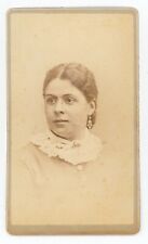 Antique CDV c1870s Curtiss Beautiful Woman Wearing Dangle Earrings Syracuse, NY picture