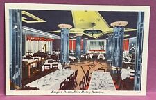 postcard ~ HOUSTON TX ~ RICE HOTEL-EMPIRE ROOM   ~  1940's picture