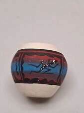 Miniature Navajo Pottery Pot Bowl Native American Artist Signed Hand Painted 2