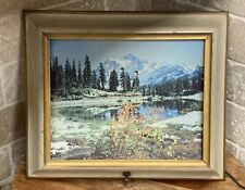 VTG MID CENTURY HELMSCENE #116 MT. SHUKSAN WASHIGTON LIGHTED WALL PICTURE (17C) picture