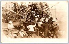 USS ANNAPOLIS GOUDEY RPPC Postcard GUNBOAT WARSHIP SHIP CREW picture