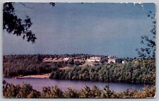 Monticello New York Lake Anawana Harmony Hotel Chrome Cancel WOB Postcard picture