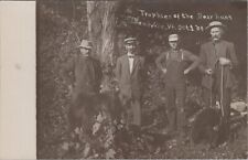 Men Posing with Trophies of the Bear Hunt Bondville Vermont 1909 RPPC Postcard picture