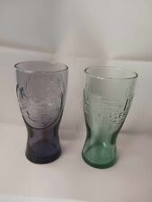 Vintage Mcdonalds Collector Drinking Glasses 1948,1961, green and blue picture
