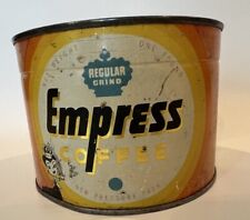 Rare Vintage Empress Coffee One Pound Full Key Wind Regular Grind Cinnamon Roast picture