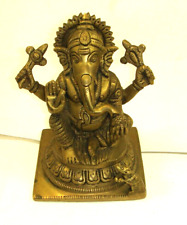 Solid Brass Ganesha Statue - Hindu Elephant God 5