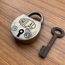 1940's OLD OR ANTIQUE BRASS PADLOCK OR LOCK WITH KEY. picture