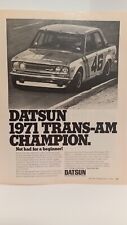 1971 TRANS-AM  DATSUN 510  1972 - PRINT AD - 11 X 8   .7 picture