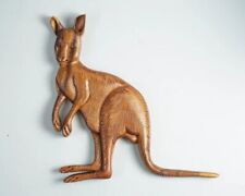 Wooden Kangaroo Wall Art, Australian animal, Wallaroo Statue, Wood Carving gift picture