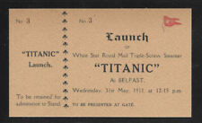 Titanic White Star Line Launch Ticket Reprint On Original Period 1912 Paper *004 picture