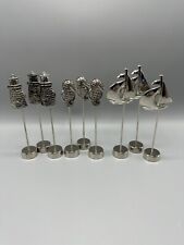 Set of 9 Seahorse Ship Lighthouse Card Holder Picture Stand Stainless Steel picture