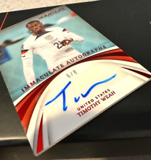 ┥2022-23 Timothy Weah Signed Numbered 6/8 Panini Immaculate Autographs USA picture