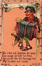 Tuck Leatherette Valentine 114 Ven I tink ouf Gretchen man accordion Poultney VT picture