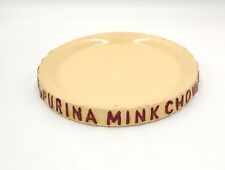 Rare Vintage Purina Mink Chow Round Advertising Pottery Dish (? Watt Pottery ?) picture