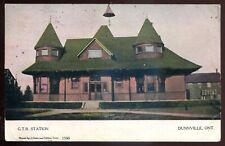 DUNNVILLE Ontario Postcard 1906 GTR Train Station by Warwick picture