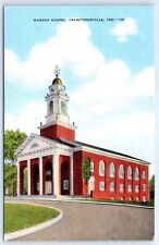 Postcard IN 1949 Crawfordsville Wabash Chapel Linen Vtg View H7 picture