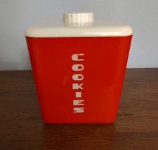 Vtg Lustro Ware Red Plastic Cookie Container Snacks Treats picture