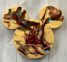 RARE OOAK MICKEY MOUSE CINDERELLA CASTLE ABSTRACT ORLANDO HAND MADE ART PIECE picture
