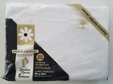 NEW Vintage Double Bed Sheet Penny's Percale White USA Deadstock NOS picture