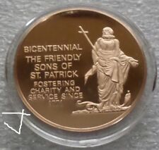 Friendly Sons of St Patrick Irish Immigrants Hibernian Society 1971 Bronze Medal picture