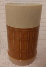 Vintage Aladdin Thermos Wide Mouth Pint Butterscotch Pattern W/Insert Retro Cool picture