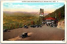 VINTAGE POSTCARD HAIRPIN CURVE AND STAMFORD VALLEY ON THE MOHAWK TRAIL c. 1920s picture