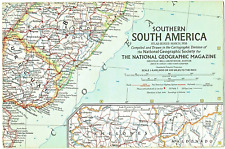 1958-3 March Original National Geographic Map SOUTHERN SOUTH AMERICA SA  - B (A) picture