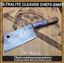 HAND FORGED ULTRALITE CLEAVER CHEFS KNIFE BY MARK MCCOUN MADE IN THE USA  picture