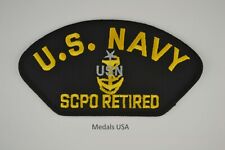 U.S. NAVY SCPO RETIRED - Iron on Patch HAT JACKET OR VEST - P484 picture