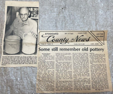Stoddard County News Clipping Peters Brothers Pottery J D Barker 1982 Adkins picture