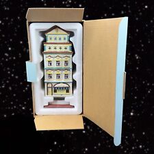 Partylite Tealight House Cafe Prague Ceramic New in Box Tea Light House 6.25”T picture
