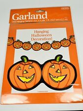Vintage Halloween Pumpkin Jack O Lantern Garland 90s Contempo Colours 1’ FT NOS picture