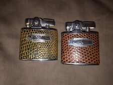Lot Of 2 Vintage Ronson “Standard” Leather-Wrapped Snakeskin Lighters picture