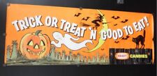 1977 Kraft Halloween Candy Paper Grocery Store Sign Witch Ghost Bats Vintage NOS picture