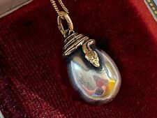Antique Imperial Faberge 14k Gold 56 Silver Egg Snake Pendant Kollin with Chain picture
