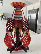 Large Red Lobster Design Glass Tray/Platter Or For display, Beautiful picture