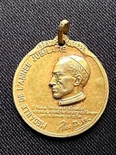 Rare 1958 Religious Gold plated jubilee medal 1858-1858 Lourdes signed AMA picture